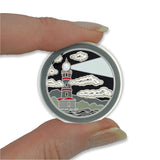 Lighthouse Sobriety Chip | Glow in The Dark Triplate AA Coin | Spreading Light Recovery Gift Medallion