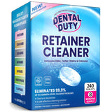 240 Retainer and Denture Cleaning Tablets (8 Months Supply) - Cleaner Removes Plaque, Stains from Dentures, Retainers, Night Guards, Mouth Guard, Aligners and Removable Dental Appliances