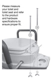 Essential Medical Supply Raised Elevated Toilet Seat Riser for a Standard Round Toilet with Padded Aluminum Arms for Support and Compatible with Toilet Seat, Standard, 17.5 x 13.5 x 3.5 Inch