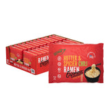 RAMEN EXPRESS Hotter and Spicier Flavor Ramen Noodle Packs, 3 Oz Each (Pack of 24) by Chef Woo | Vegetarian Ramen Noodles | No Added MSG | Halal | Egg-Free and Dairy-Free Red