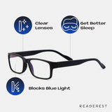 Readerest Blue Light Blocking Reading Glasses, UV Protection, Blue Blockers Glasses for Men (3.0 Correction)