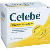 Cetebe Vitamin C Retard 500 - medicine with high-dose vitamin C with long-term effect - 1 x 180 retard capsules