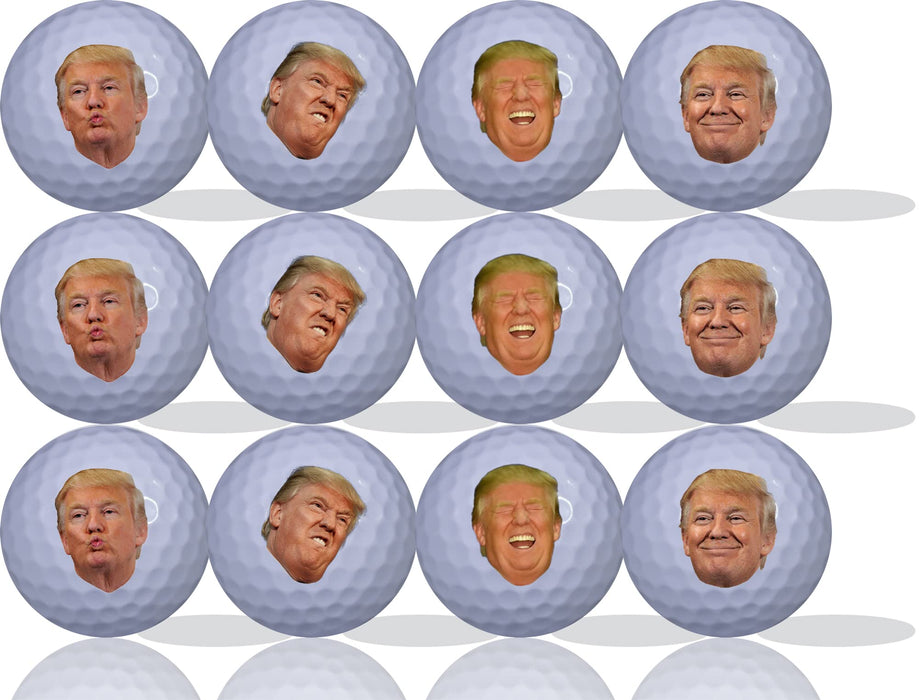 Funny Trump Face Golf Balls 12 Pack- Great Gift IDEA from Moms, DADS and Kids - Perfect for The Person who has Everything.