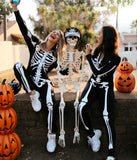 Tipsy Elves Halloween Skeleton Costume for Women - Comfy Easy Adult Onesie Jumpsuit - Front and Back Print with Zip Up Mask - Women's White Skeleton Jumpsuit Halloween Costume Size XX-Large