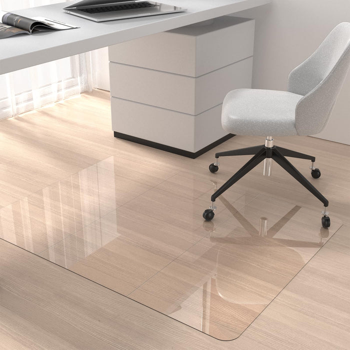 Heavy Duty Crystal Clear Office Chair Mat for Hardwood & Carpet Floors,48'' x 36'' - Upgraded Tri-Fold Transparent Desk Chair Mat for Office Home