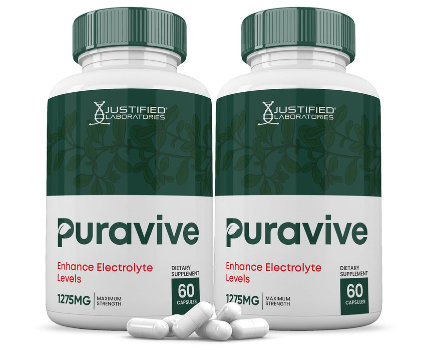 (2 Pack) Puravive Advanced Formula 1275MG Pura Vive Pills Supplement Puraviva Proprietary Blend Formulated with Apple Cider Vinegar Extra Virgin Olive Oil Powder Green Tea 120 Capsules