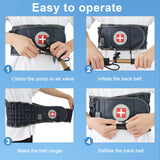 Goldmille Back Pain Belt Inflatable Lumbar Support for Lower Back Pain Relief Decompression Belt Spinal Traction Device, One Size Fits 29-49 Waist