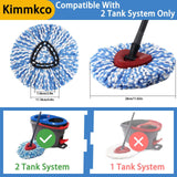 Kimmkco 6 Pack Spin Mop Head Replacement for O Cedar RinseClean Spin Mop Refill, Mop Replace Head for Only 2-Tank System, Fluffy Microfiber, Machine Washable