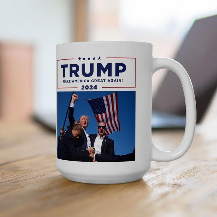 Trump Assasination 2024 Election Make America Great Again Coffee Mug 11z oz Gift