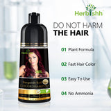 Herbishh Hair Color Shampoo for Gray Hair – Magic Hair Dye Shampoo – Colors Hair in Minutes–Long Lasting–500 Ml–3-In-1 Hair Color–Ammonia-Free (Burgundy)