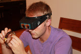 Headband Magnifier Headset - Magnifying Visor with 4 Real Glass Optical Lens Plates (1.5X, 2X, 2.5X, 3.5X)