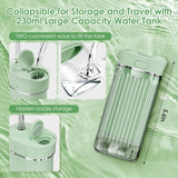 Travel Water Flosser, Mini Portable Oral Irrigator, Telescopic Water Tank, 4 Nozzles, Unique Light, IPX7 Waterproof, Cordless Water Flosser for Teeth, Gums, Braces,Dental Care for Home Travel (Green)