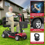 Spacewalk Mobility Scooter for Seniors, with Electromagnetic Braking System, Includes Lights and Basket, All-Terrain 4-Wheel, Easy-to-Use, Safe Weight Capacity 264 lbs, 12.5 Miles on a Full Charge