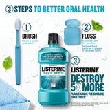 Listerine Cool Mint Antiseptic Mouthwash to Kill 99% of Bad Breath Germs and Gum Therapy Mouthwash in Glacier Mint to Help Reverse Signs of Early Gingivitis, Convenience Pack, 2 x 1 L