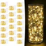 20 Pack Fairy Lights Battery Operated - 7ft 20 LED Twinkle Lights Copper Wire Mini String Lights for Mason Jars DIY Crafts Christmas Wedding Festivals Party Centerpiece Table Decorations, Warm White