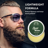 Organic Beard Balm, Styles, Strengthens & Softens Beards & Mustaches - Leave in Conditioner with Natural Argan Oil, Shea Butter, Vitamins and Wax Boost for Ultimate Shine