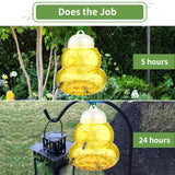 Wasp Trap Outdoor Hanging, Bee Traps Catcher & Deterrent Killer Insect Catcher, Non-Toxic Reusable Hornet Yellow Jacket Trap Hanging (Yellow, 2 Pack)