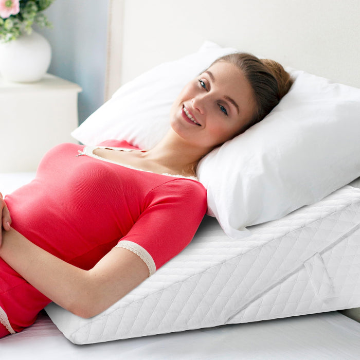Adjustable Bed Wedge Pillow for Sleeping - Wedge Pillow for Sleep Apnea, Gerd, Acid Reflux Relief, Post Surgery - Foam Wedge Pillow for Back Pain Relief, Sleep Apnea Pillow Wedge or for Seniors