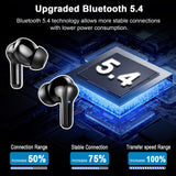 Wireless Earbuds, Bluetooth 5.4 Headphones Deep Bass Stereo, in-Ear Earphones with 4 ENC Mics, 45H Playtime LED Display Mini Charging Case Ear Buds, IP7 Waterproof Wireless Headphones for Android iOS