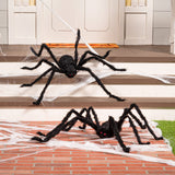 JOYIN 2 Pack 4 Ft Halloween Spider Decorations Outdoor, Halloween Giant Spiders Outside Decor, Large Spider with Adjustable Legs, Scary Fake Black Hairy Spider for Yard Lawn Indoor Haunted House Props