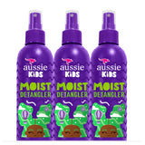 Aussie Kids Moist Detangler Spray, Sulfate & Paraben Free, Moisturizing & Tangle-Free Hair Care for Kids, Cruelty-Free, 8 Fl Oz Each, 3 Pack