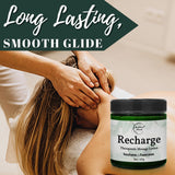 Recharge Massage Lotion for Massage Therapy & Home Use Massage Cream for Effortless Glide Massaging Body Lotion - Shea Butter, Coconut Oil, Eucalyptus, Peppermint Essential Oil - Brookethorne Naturals