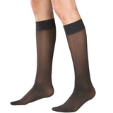 Truform Sheer Compression Stockings, 8-15 mmHg, Women's Knee High Length, 20 Denier, Black, Large