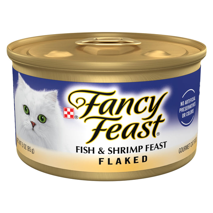 Purina Fancy Feast Wet Cat Food Flaked Fish & Shrimp Feast (24) 3 oz. Cans