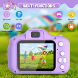 Desuccus Kids Camera,Christmas Birthday Gifts for Girls Age 3-9, HD Digital Video Cameras for Toddler Portable Toys for 3 4 5 6 7 8 Year Old Girl 32GB(Purple)