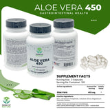 Sense of Nature Aloe Vera 450 Capsules Organic | Non-GMO Aloe Vera Pills | Made with USDA Organic Aloe Vera Supplements | Digestive & Joint Support Supplement