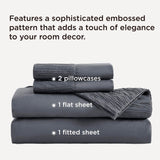 Bedsure King Size Sheets Grey - Soft Sheets for King Size Bed, 4 Pieces Hotel Luxury King Sheets, Easy Care Polyester Microfiber Cooling Bed Sheet Set