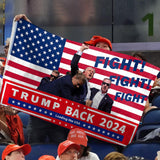 DOSMINE Supporter Kit Trump 2024 Flag 3 * 5ft Trump Survived Shot Fight Trump Flag Banner Trump Stickers Trump Hat Trump Socks Trump Keychain Heat transfer Sticker Trump Bracelets