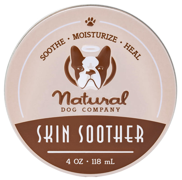 Natural Dog Company Skin Soother, 4 oz Tin, Allergy and Itch Relief for Dogs, Dog Moisturizer for Dry Skin, Dog Lotion, Ultimate Healing Balm, Dog Rash Cream