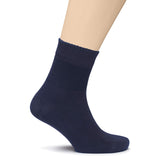 Hugh Ugoli Diabetic Socks for Men, Loose Ankle Socks Bamboo, Extra-Wide, Thin, Seamless Toe and Non-Binding Top, 4 Pairs, Navy Blue, Shoe Size: 8-11