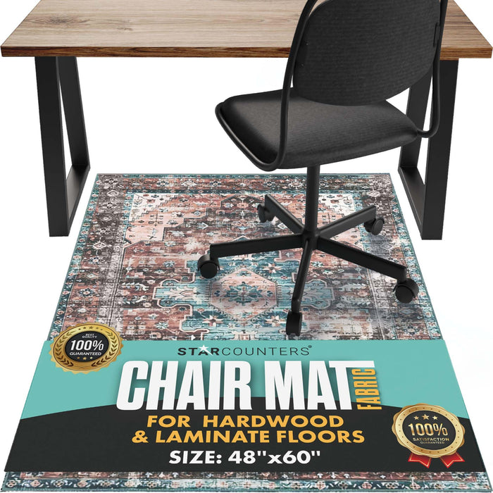 Starcounters Office Chair Mat for Hardwood Floor -Heavy-Duty Floor Mat for Office Chair - Scratch-Resistant and Non-Slip Computer Chair Mat, Wood and Tile Protection for Office & Home, Brown 48" x 60"