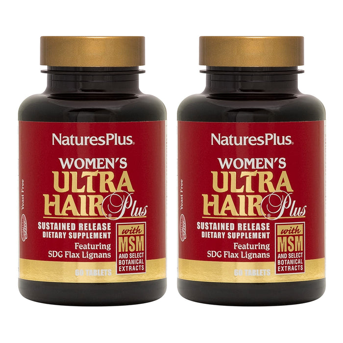 NaturesPlus Women’s Ultra Hair Plus - 60 Sustained Release Tablets, Pack of 2 - Nutritional Support for Healthy Hair Structure - Gluten Free - 60 Total Servings
