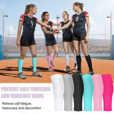 6 Pairs Calf Compression Sleeve Women Footless Compression Stockings Elastic Leg Sleeve for Running Nurse Pregnant (Small)