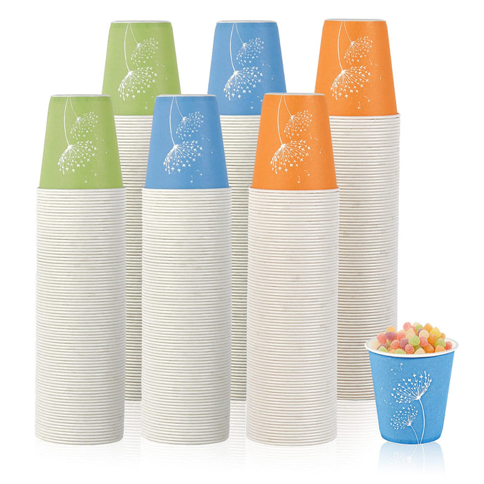 LITOPAK 600 Pack 5 oz Disposable Paper Cups, Colorful Disposable Mouthwash Cups, Small Disposable Cups, Mini Paper Cups for Parties, Picnics, Barbecues, Travel and Events