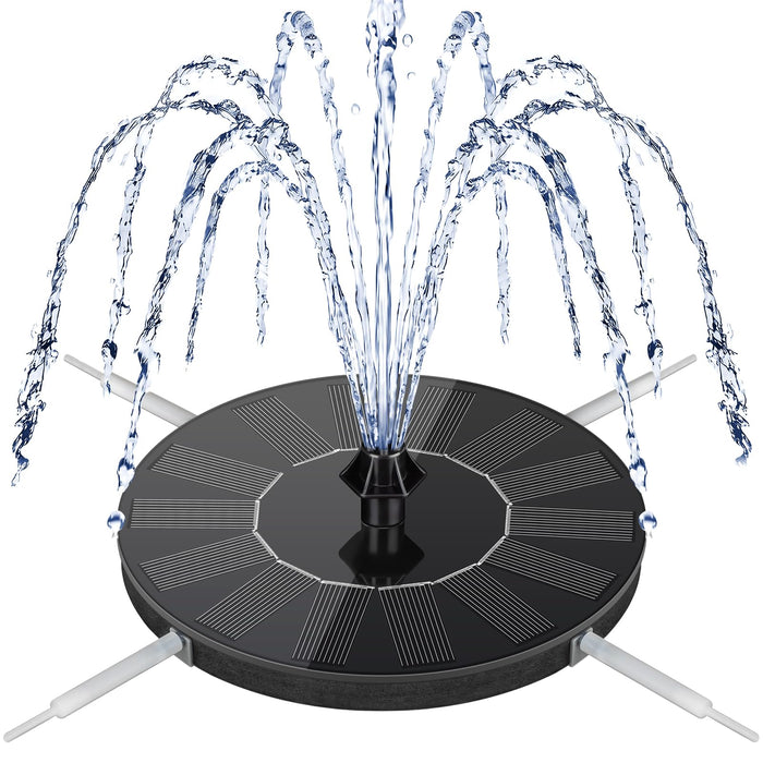 Mademax Solar Bird Bath Fountains, Upgrade 1.4W Solar Fountain Pump with 8 Nozzles & 4 Brackets, Free Standing Floating Solar Powered Water Fountain Pump for Bird Bath, Garden, Pond, Pool, Outdoor