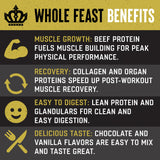 Fittest Whole Feast Beef Protein Powder – Butter Vanilla Flavor, Nutrient-Dense Blend