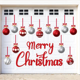 90shine 32PCS Christmas Garage Door Decorations Magnets - Merry Xmas Ball Holiday Refrigerator Fridge Kitchen Decor(Red, Silver)