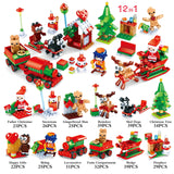 ZYLEGEN Christmas Party Favors Building Blocks Set Gift, Christmas Toys Mini Cute Bricks Advent Calendar Goodie Bags Fillers Classroom Prizes for Kids Boys or Girls 6-12(12Pack)