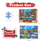 Pukamam Advent Calendar 2024 Jigsaw Puzzle 1008 Pieces Puzzle 24 Days Christmas Countdown Calendars for Kids Adults