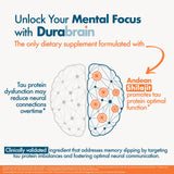 Durabrain Nootropic Brain Supplement for Memory, Focus & Cognitive Health, 120 Capsules