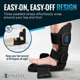 Z ATHLETICS Plantar Fasciitis Night Splint - Adjustable Foot Drop Support for Plantar Fascia Relief, Arch Pain, Achilles Tendonitis - Fits Women and Men (Black, Large)