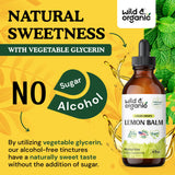 Lemon Balm Tincture - Organic Lemon Balm Liquid Extract - Lemon Balm Herb Drops - Vegan, Alcohol Free Supplement - 4 fl oz