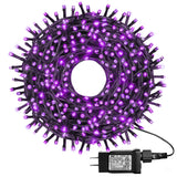 kemooie 500 LED Purple Halloween Lights, 164FT 8 Twinkle Modes Plug in Lights, Waterproof Extra Long String Lights for Outdoor Indoor Tree Wedding Party Garden Halloween Christmas Decorations (Purple)