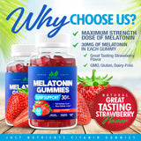 Melatonin 30mg Gummies for Adults – Maximum Strength, Non-GMO, Gluten-Free, Sugar-Free, 60 Vegetarian Gummies, Strawberry Flavor