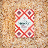 Maldon Chilli Sea Salt Flakes, Blended with Aleppo & Bird’s Eye Chillies - Take Simple Dishes to the Next Level - Fantastic Flavour - Unique Pyramid-Shaped Sea Salt Flakes - 100g Box