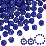 PH PandaHall 100pcs 10mm Rhinestones Pave Disco Ball Clay Beads, Sapphire Polymer Clay Rhinestone Beads Round Charms Crystal Diamond Beads for Bracelet Necklace Earring Jewelry Making Christmas Decor